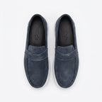 Mocasini barbati din piele naturală, bleumarin - velur, A160 - 1 - Paul Style