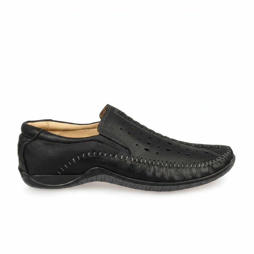 Mocasini barbati din piele naturală, M - 310, negru - Paul Style