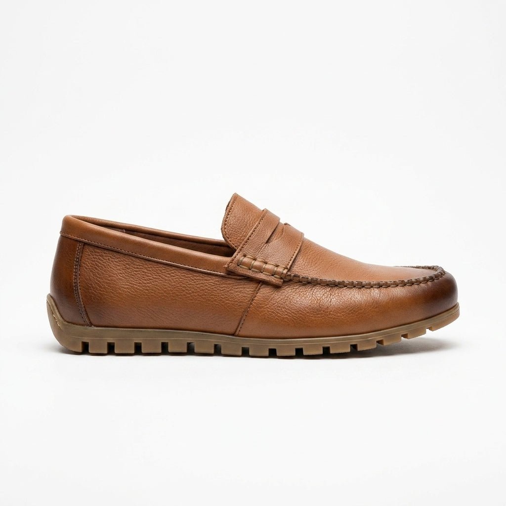 Mocasini barbati din piele naturală, maro, A - 163 - Paul Style