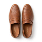 Mocasini barbati din piele naturală maro-croco, M-8093 - Paul Style
