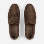 Mocasini barbati din piele naturală ,maro - velur,A160 - 1 - Paul Style