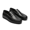 Mocasini  barbati din piele naturală, negru, A-163