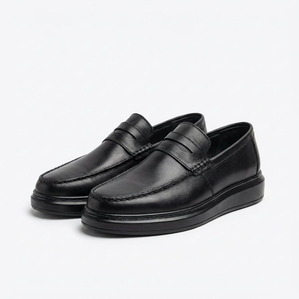 Mocasini barbati din piele naturală, Negru, A160 - 1 - Paul Style