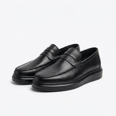 Mocasini barbati din piele naturală, Negru, A160 - 1 - Paul Style