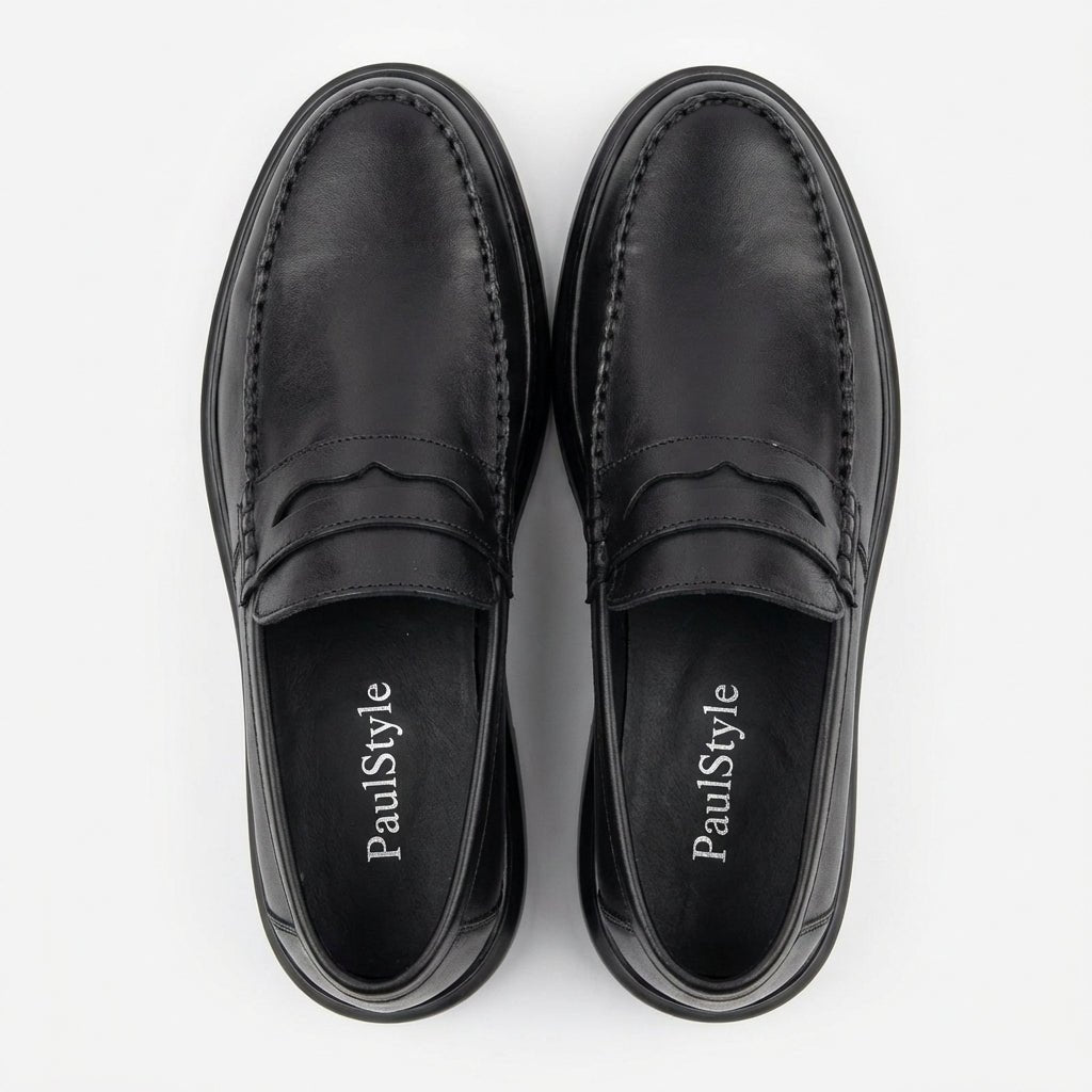 Mocasini barbati din piele naturală, Negru, A160 - 1 - Paul Style