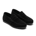 Mocasini barbati din piele naturală, negru - velur, A - 163 - Paul Style