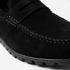 Mocasini barbati din piele naturală, negru - velur, A - 163 - Paul Style