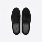 Mocasini barbati din piele naturală ,negru - velur,A160 - 1 - Paul Style