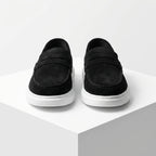 Mocasini barbati din piele naturală ,negru - velur,A160 - 1 - Paul Style