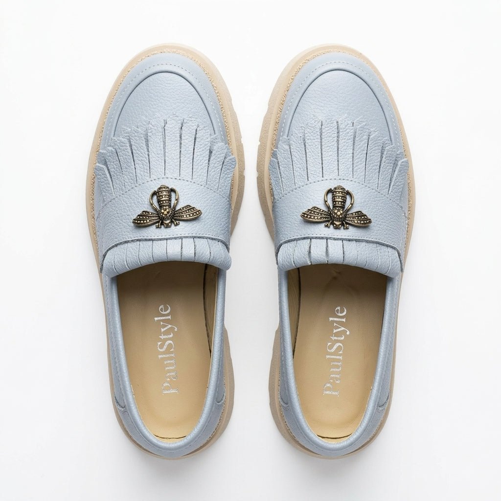Mocasini dama alabastru - deschis, A - 293 - 3, din piele naturala - Paul Style