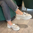 Mocasini dama alb - natur, 139, din piele naturala - Paul Style