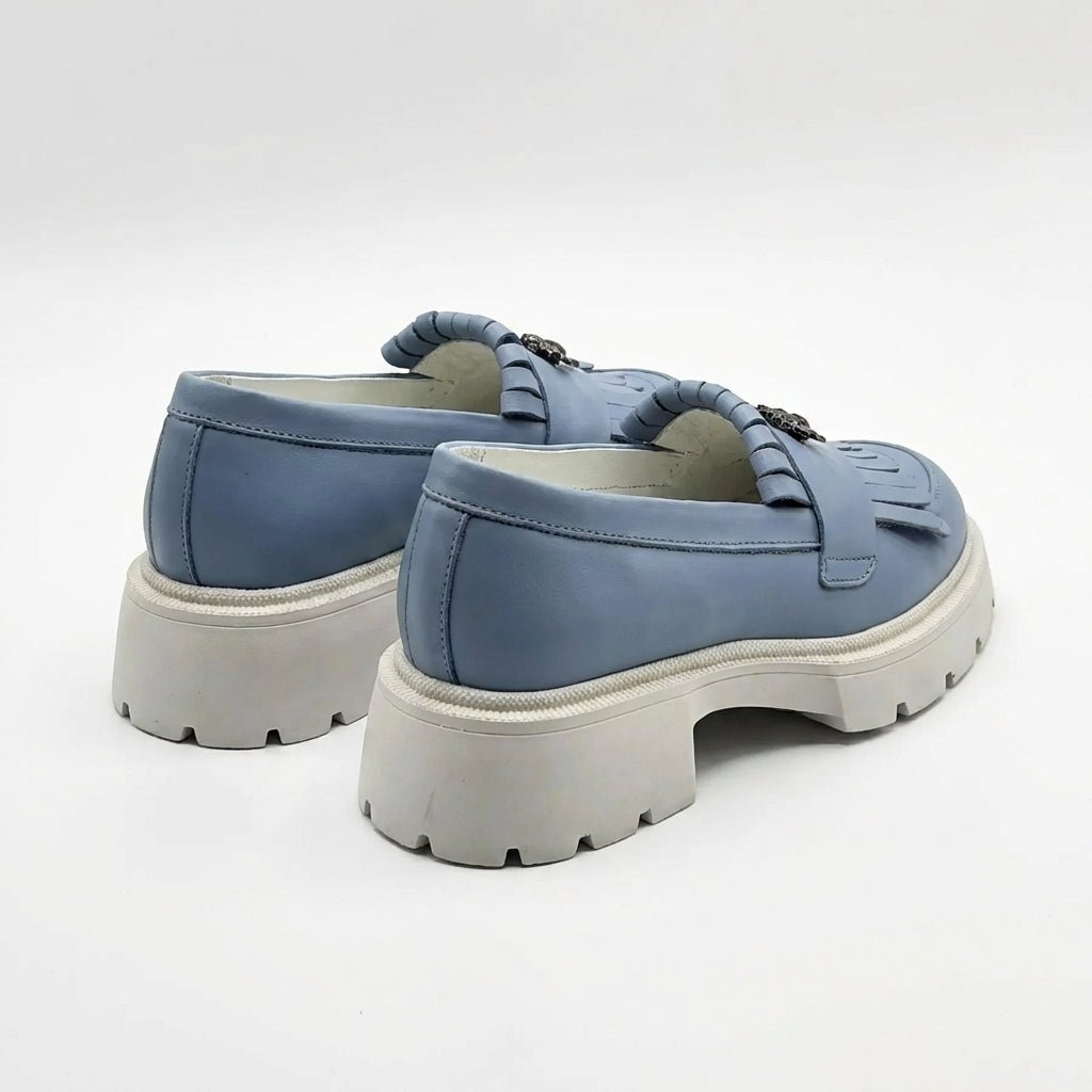 Mocasini dama albastrii, 131, din piele naturala - Paul Style