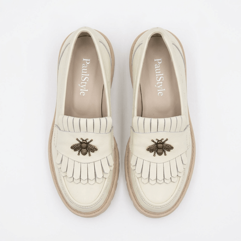 Mocasini dama bej, B - Florenta, din piele naturala - Paul Style