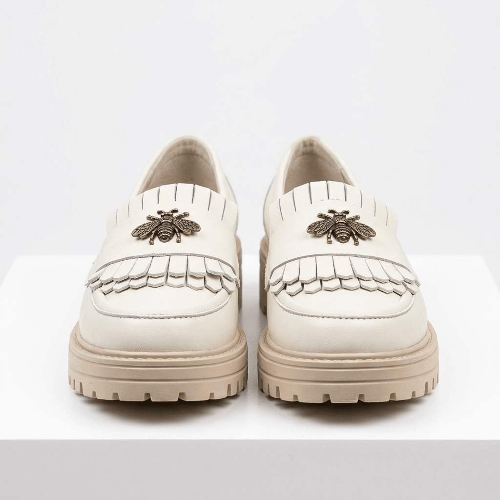 Mocasini dama bej, B - Florenta, din piele naturala - Paul Style