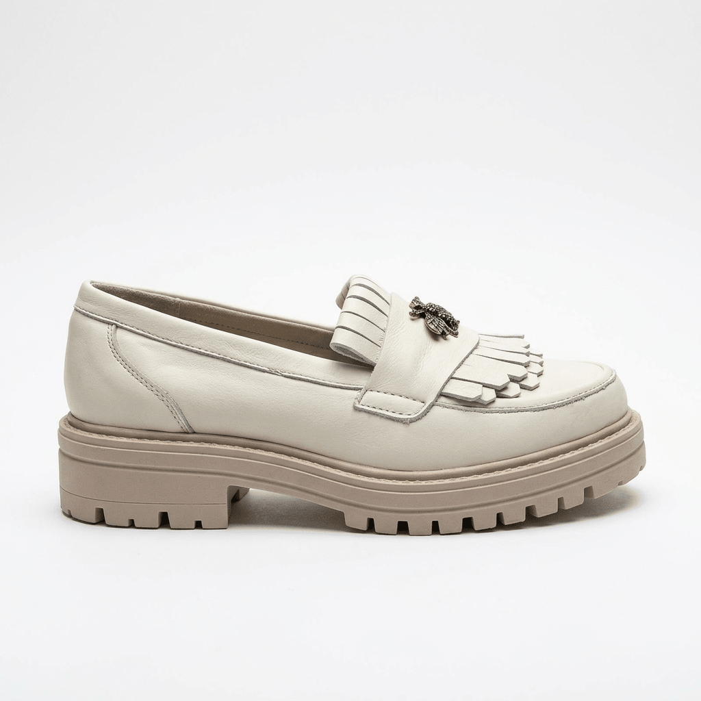 Mocasini dama bej, B - Florenta, din piele naturala - Paul Style