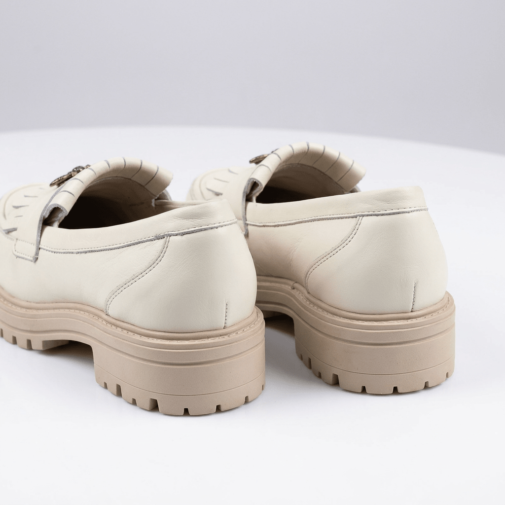 Mocasini dama bej, B - Florenta, din piele naturala - Paul Style