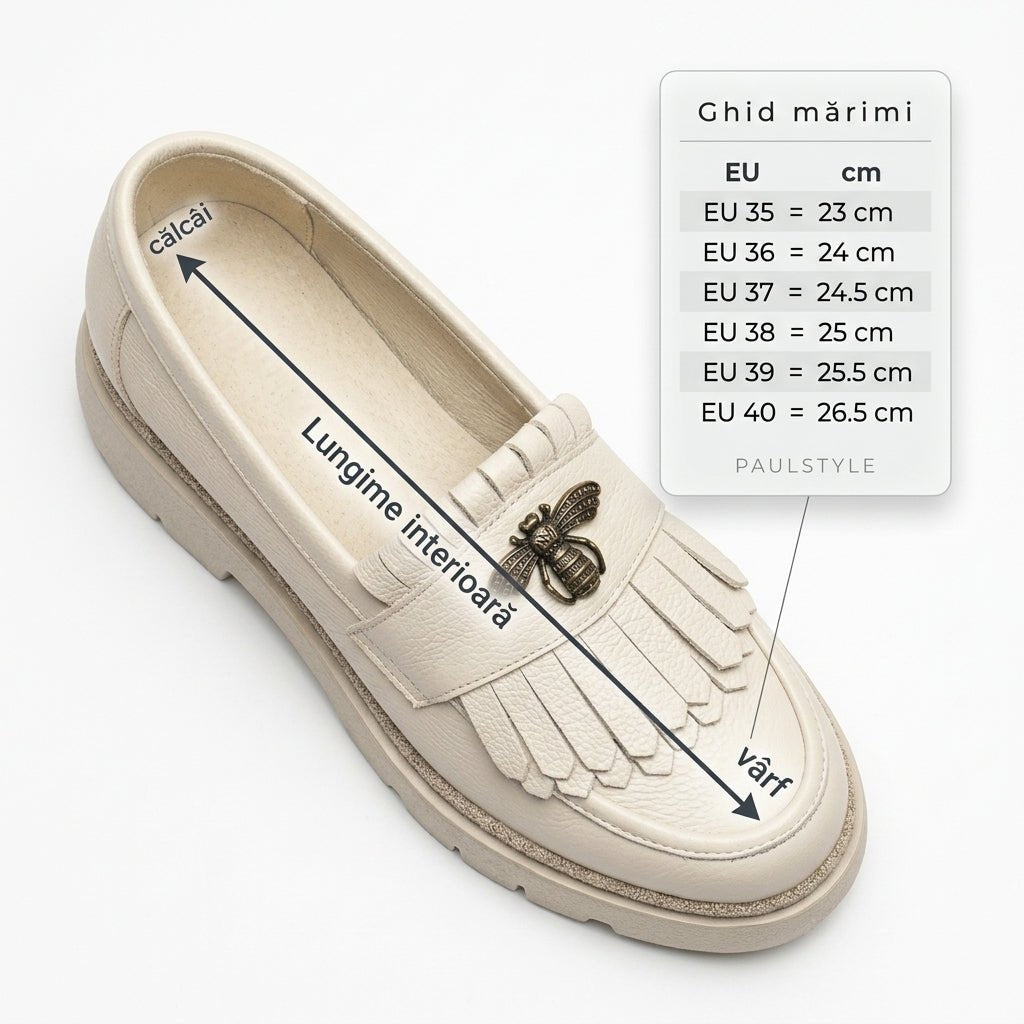 Mocasini dama bej - deschis, A - 293 - 3, din piele naturala - Paul Style