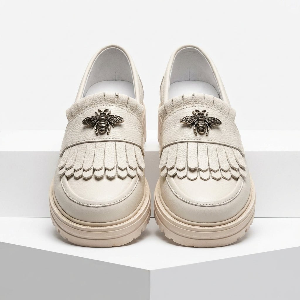 Mocasini dama bej - deschis ,A - 293, din piele naturala - Paul Style