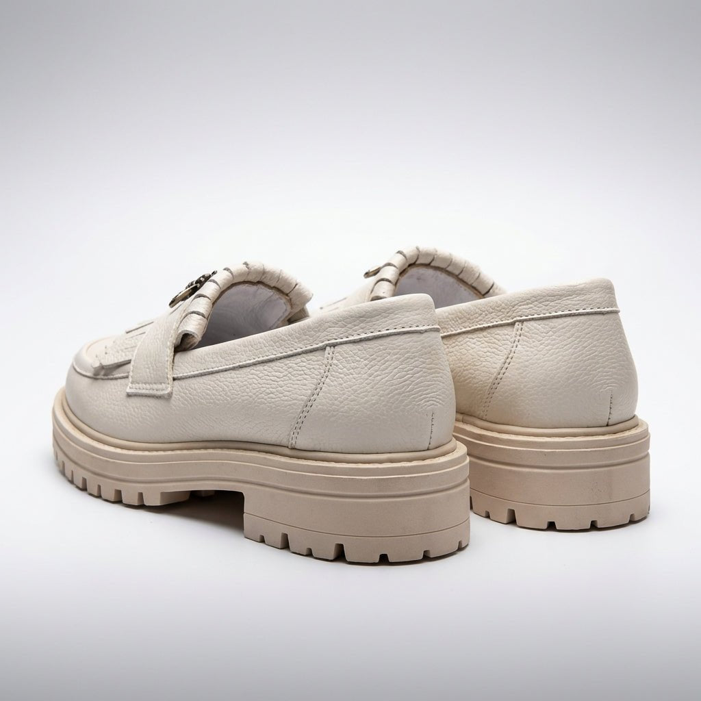 Mocasini dama bej - deschis ,A - 293, din piele naturala - Paul Style