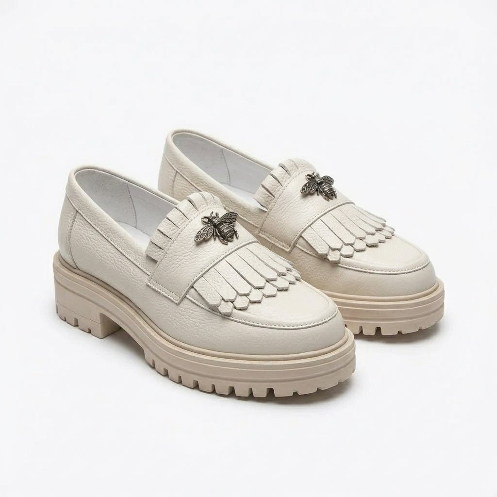 Mocasini dama bej - deschis, A - 293 - Florenta, din piele naturala - Paul Style