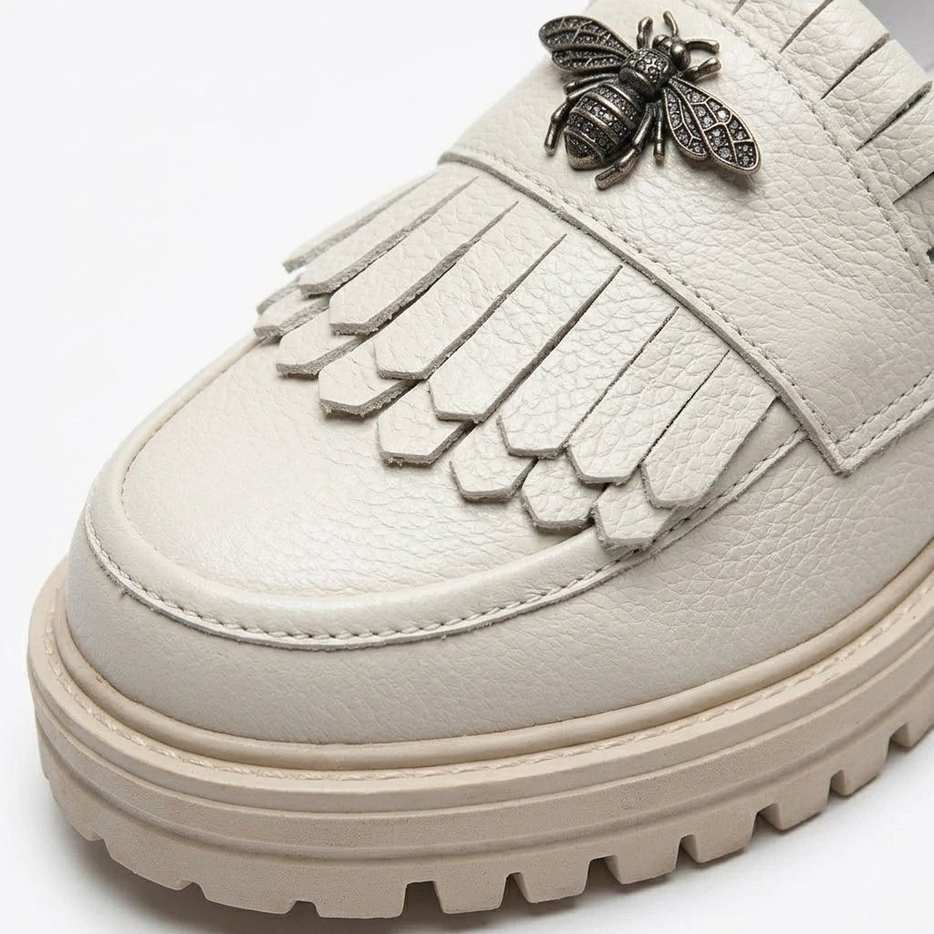 Mocasini dama bej - deschis, A - 293 - Florenta, din piele naturala - Paul Style