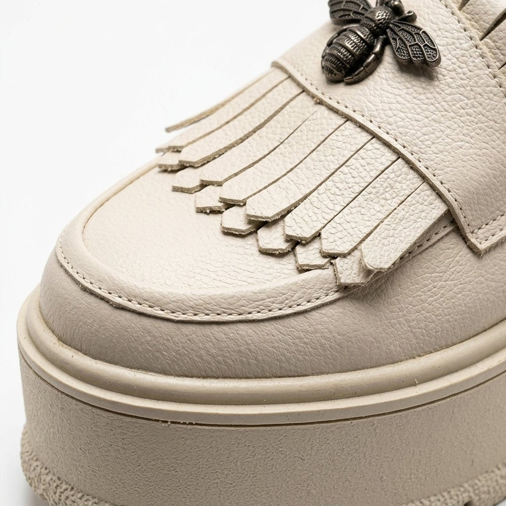 Mocasini dama bej deschis, A - Miranda, din piele naturala - Paul Style