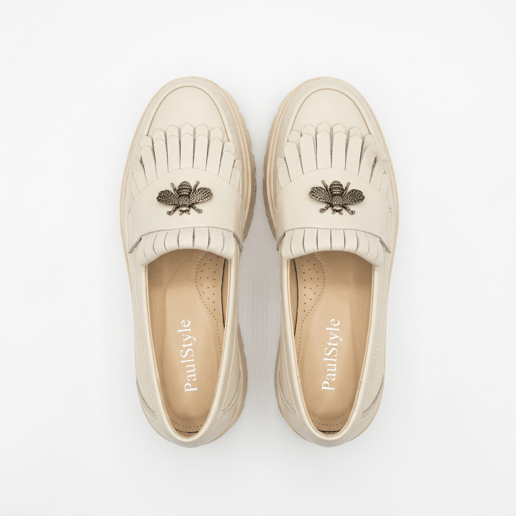 Mocasini dama bej deschis, B - Miranda, din piele naturala - Paul Style