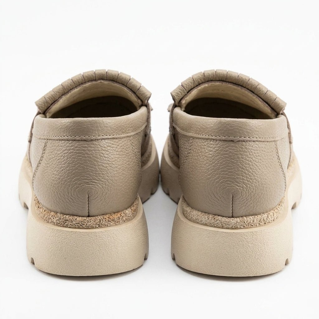 Mocasini dama bej - taupe, A - 293 - 3, din piele naturala - Paul Style