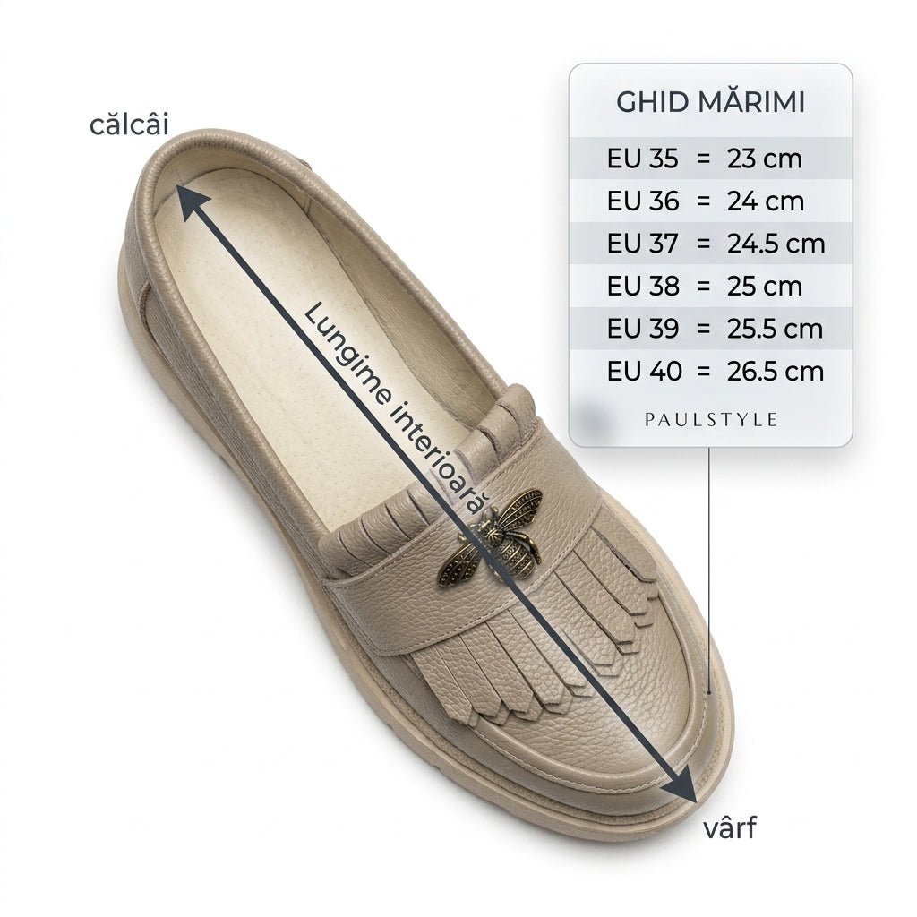 Mocasini dama bej - taupe, A - 293 - 3, din piele naturala - Paul Style