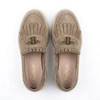 Mocasini dama bej - velur, A - 293 - 3, din piele naturala - Paul Style