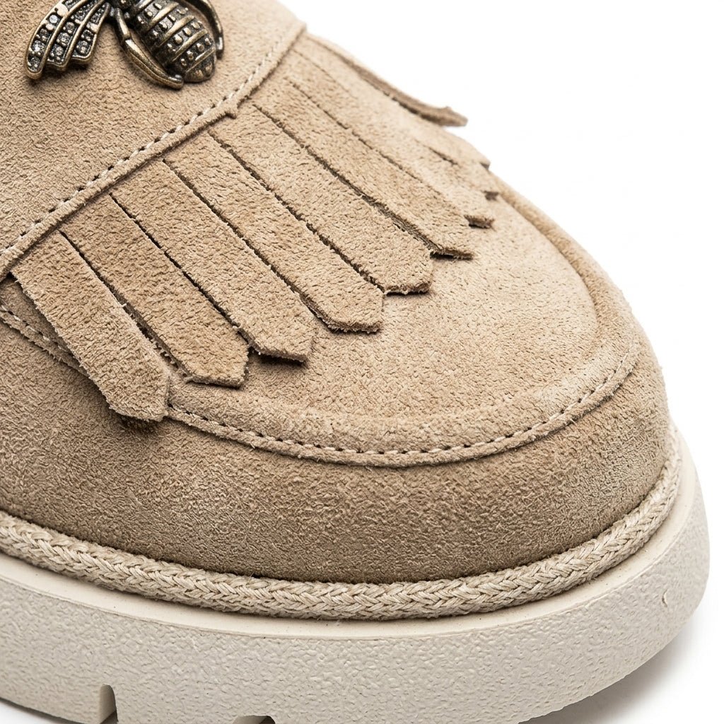 Mocasini dama bej - velur, A - 293 - 3, din piele naturala - Paul Style