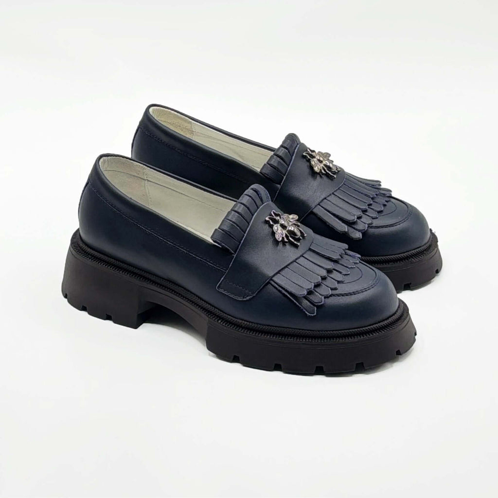 Mocasini dama bleumarin, 131, din piele naturala - Paul Style