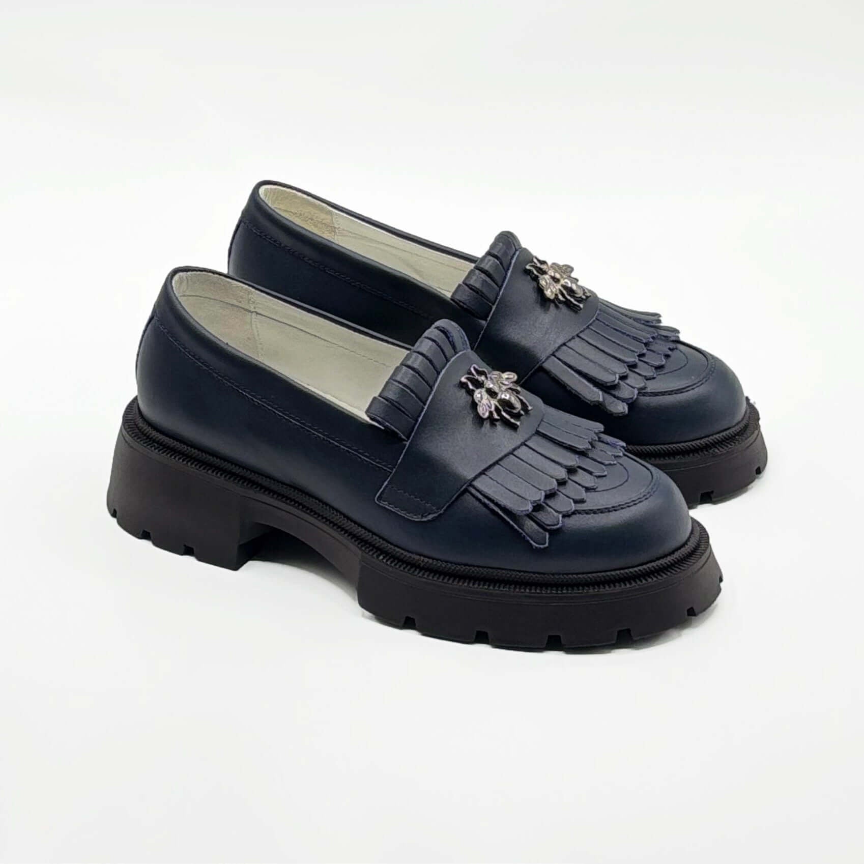 Mocasini dama bleumarin, 131, din piele naturala - Paul Style