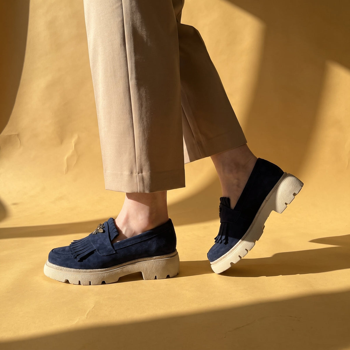 Mocasini dama bleumarin-velur 231, din piele naturala - Paul Style