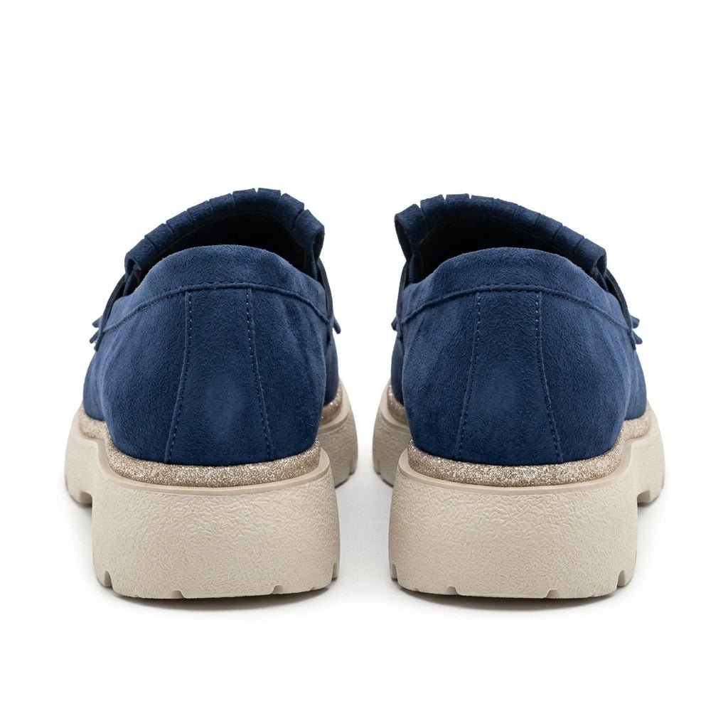 Mocasini dama bleumarin - velur 231, din piele naturala - Paul Style