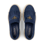 Mocasini dama bleumarin - velur 231, din piele naturala - Paul Style