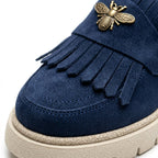 Mocasini dama bleumarin - velur 231, din piele naturala - Paul Style