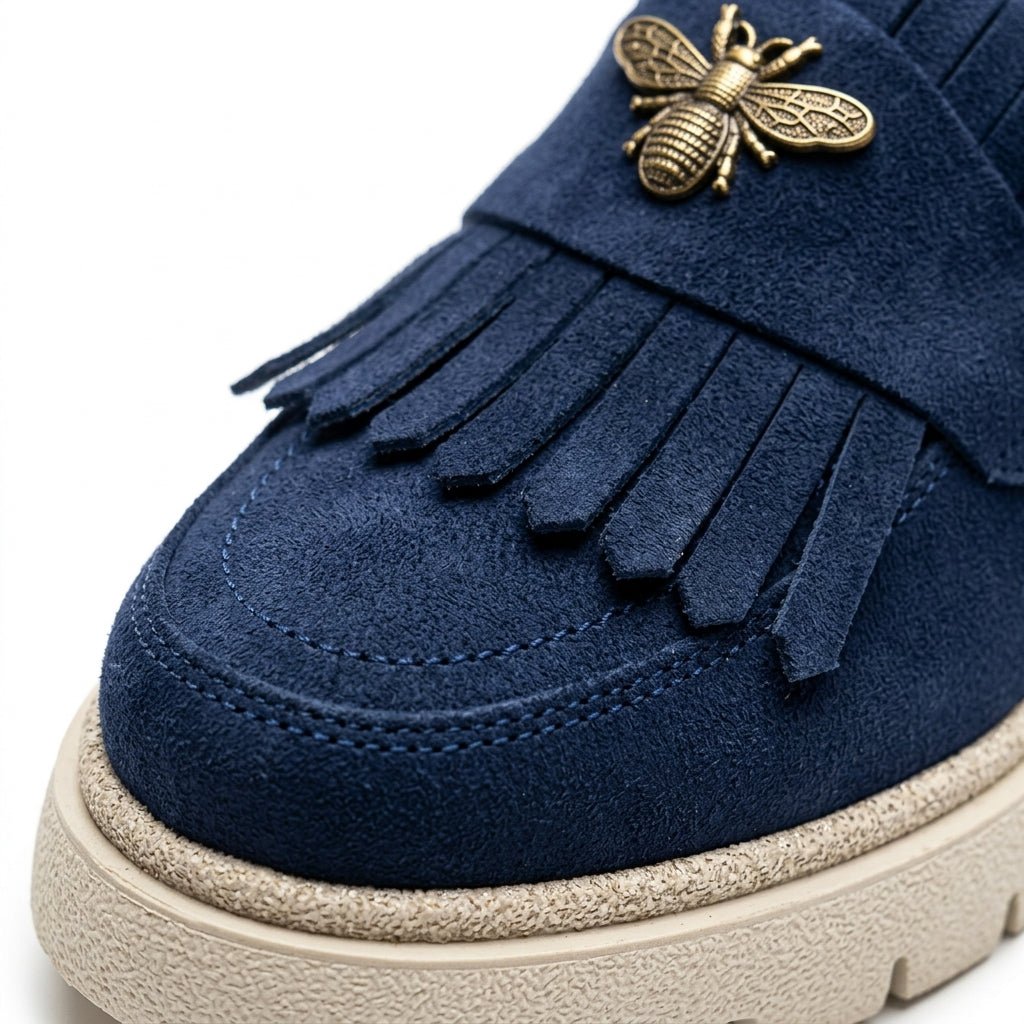 Mocasini dama bleumarin - velur 231, din piele naturala - Paul Style