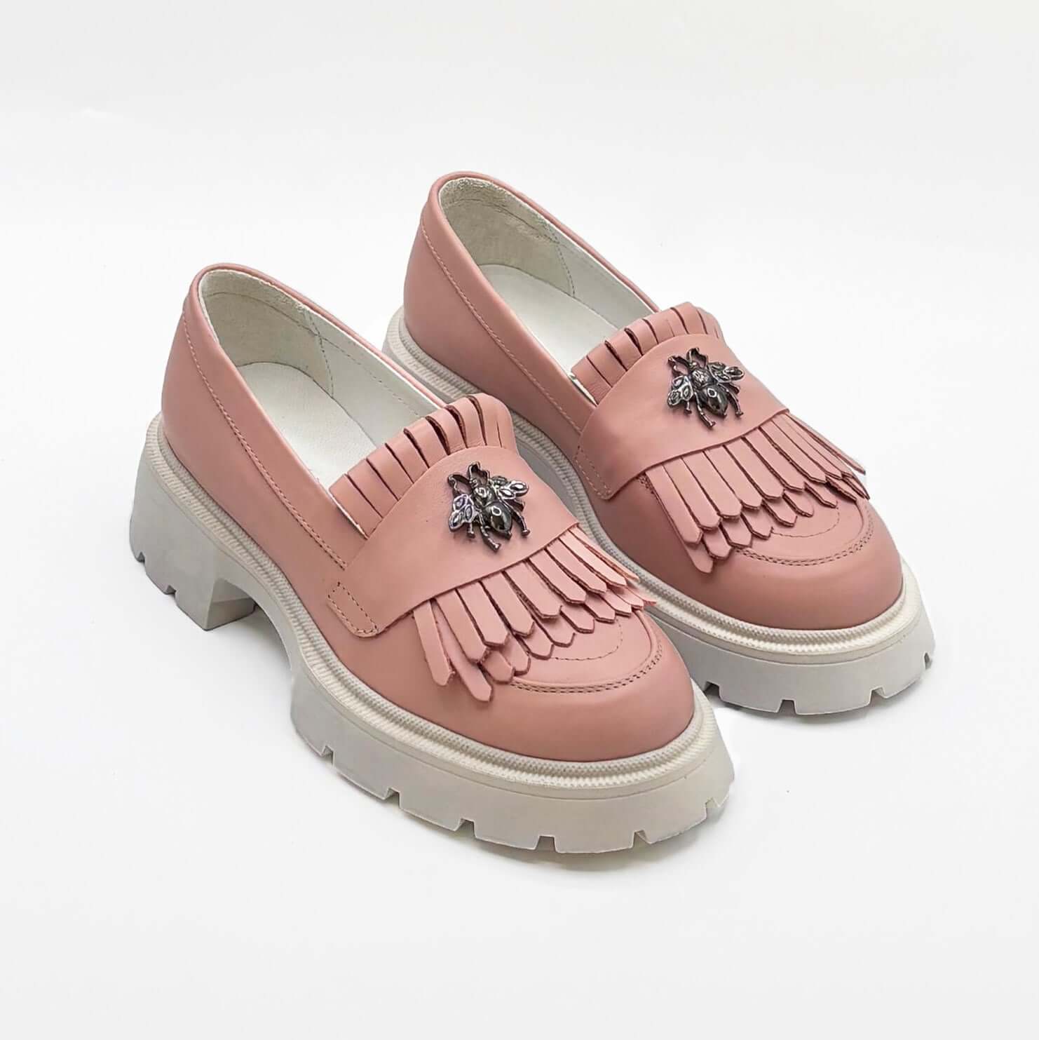 Mocasini dama roz, 131, din piele naturala | Paul Style