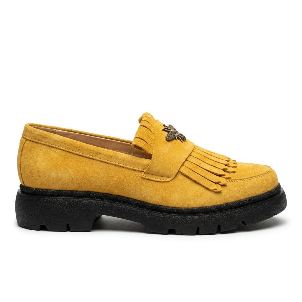 Mocasini dama galben - velur 231, din piele naturala - Paul Style