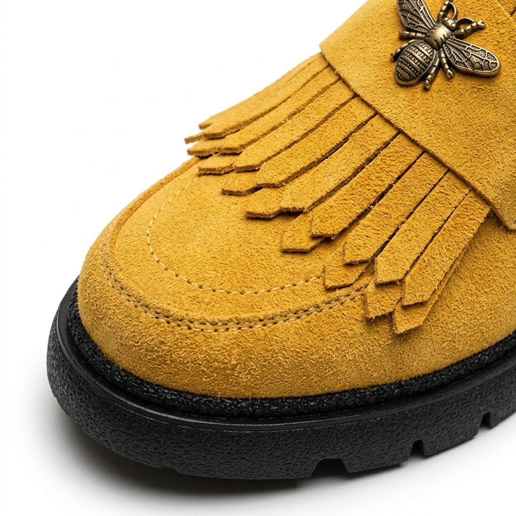 Mocasini dama galben - velur 231, din piele naturala - Paul Style