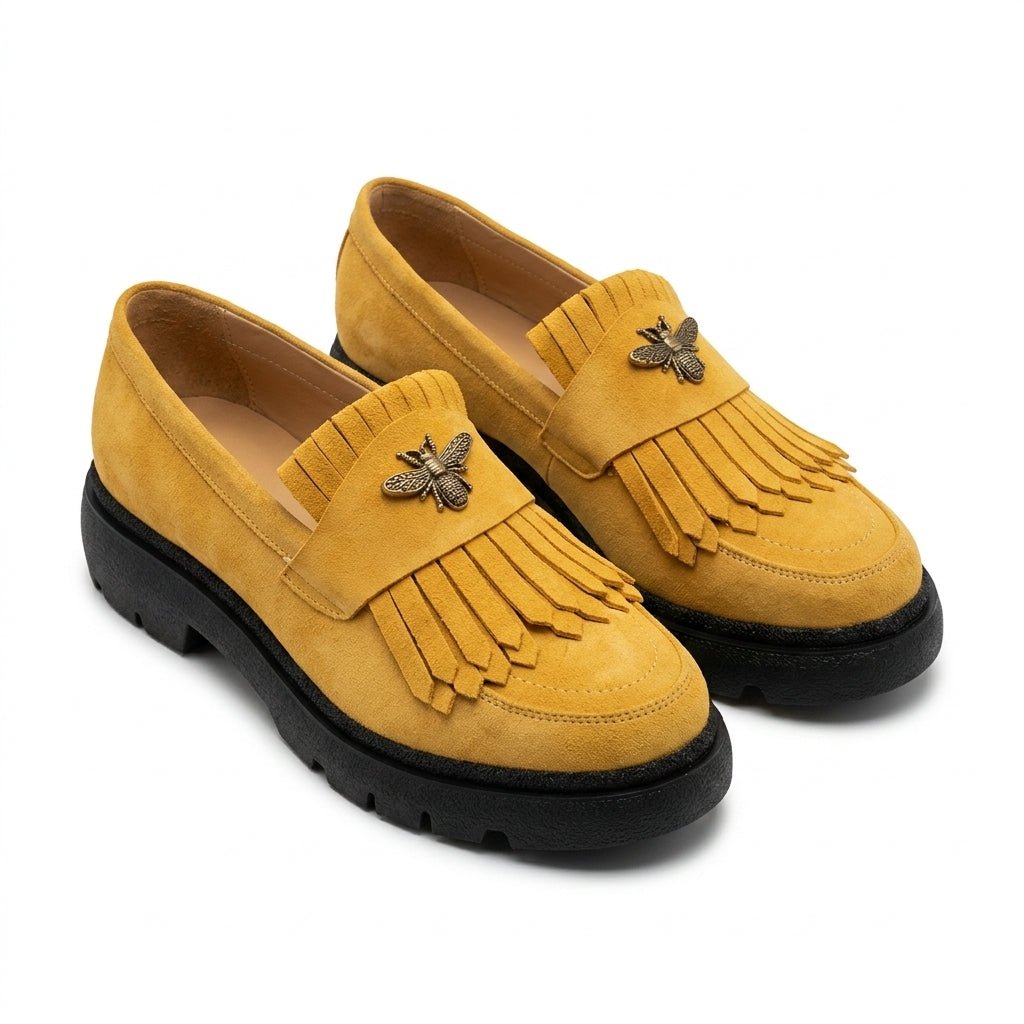 Mocasini dama galben - velur 231, din piele naturala - Paul Style