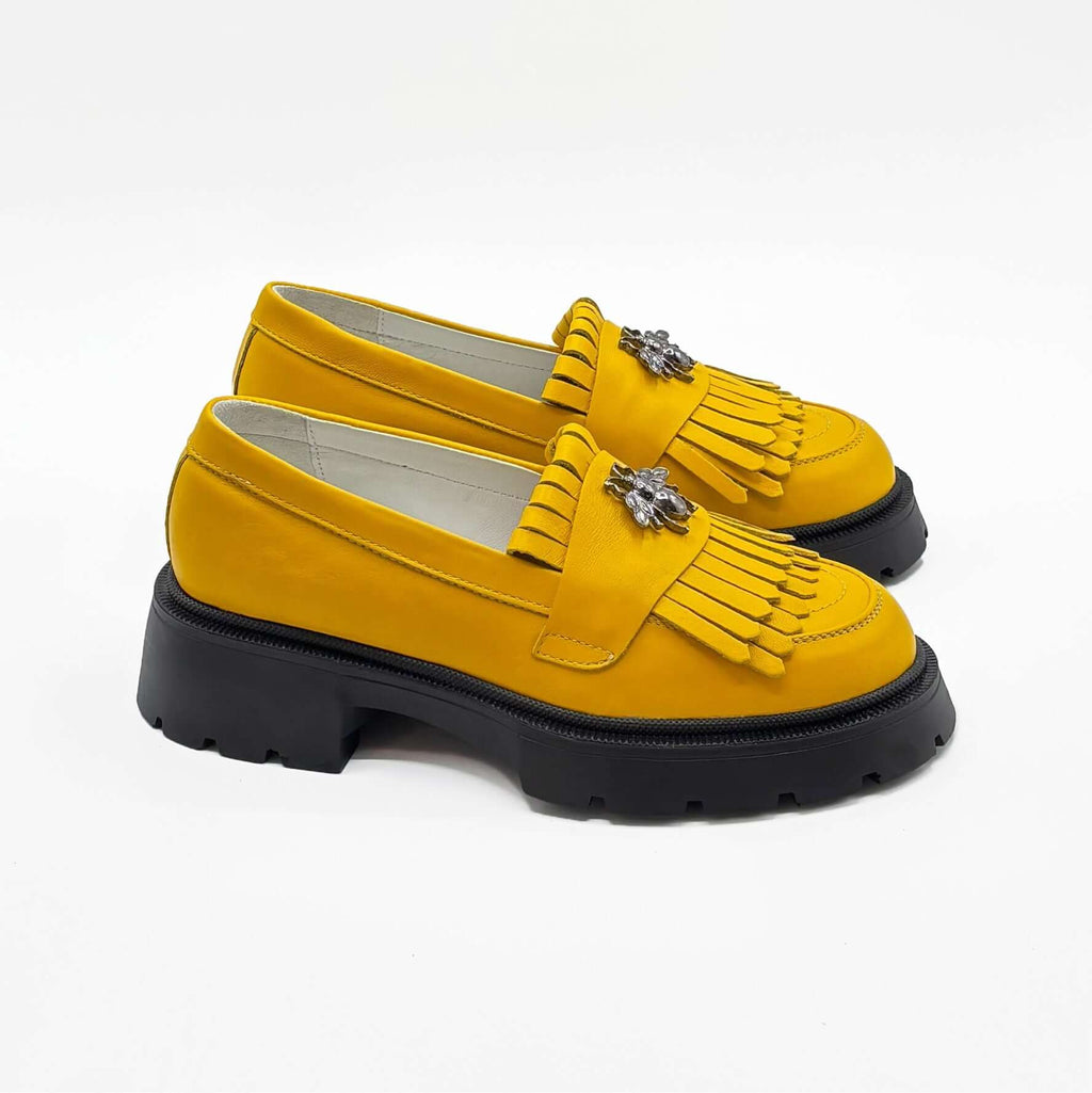 Mocasini dama galbeni, 131, din piele naturala - Paul Style