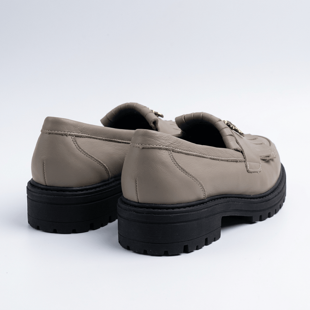 Mocasini dama gri, B - Florenta, din piele naturala - Paul Style