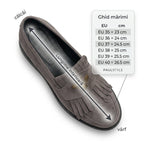 Mocasini dama gri - vleur T.N 231, din piele naturala - Paul Style