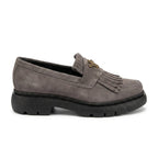 Mocasini dama gri - vleur T.N 231, din piele naturala - Paul Style