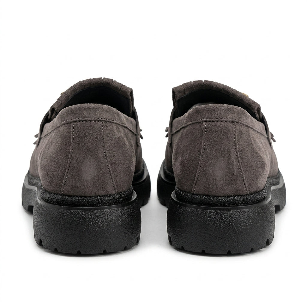 Mocasini dama gri - vleur T.N 231, din piele naturala - Paul Style