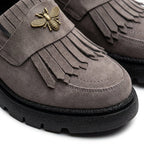 Mocasini dama gri - vleur T.N 231, din piele naturala - Paul Style