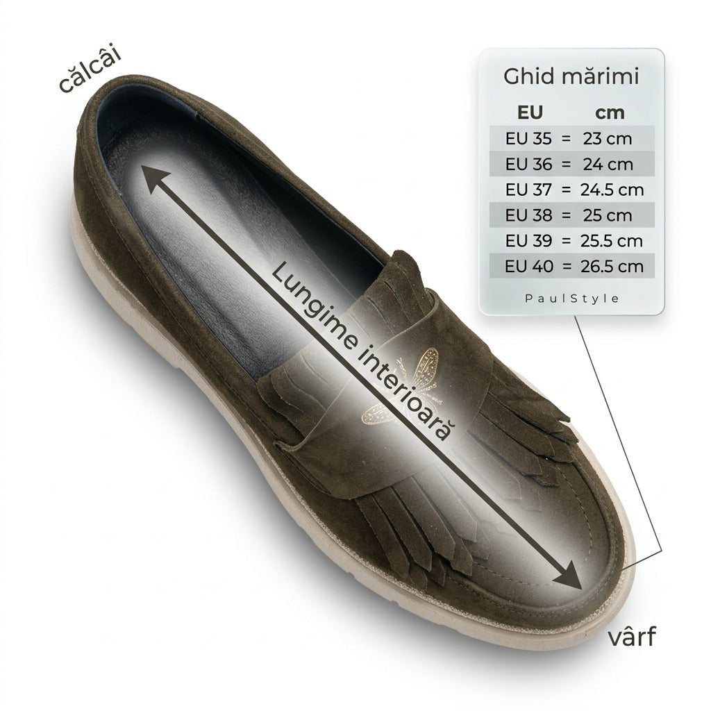Mocasini dama kaki - velur 231, din piele naturala - Paul Style