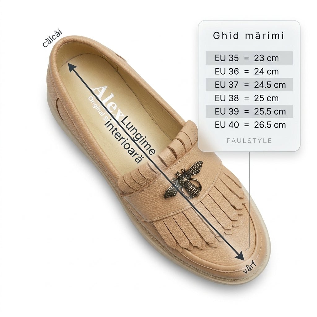 Mocasini dama latte, A - 293 - 3, din piele naturala - Paul Style